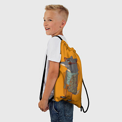 Рюкзак-мешок Хитрый лис в плаще, цвет: 3D-принт — фото 2