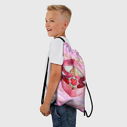 Рюкзак-мешок Гномик дарит сердечко, цвет: 3D-принт — фото 2