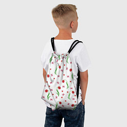 Рюкзак-мешок Тюльпаны, бабочки, сердечки, цвет: 3D-принт — фото 2