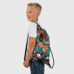 Рюкзак-мешок Волк с наколками, цвет: 3D-принт — фото 2