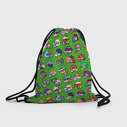 Рюкзак-мешок Особые редкие значки Бравл Пины зеленый фон Brawl, цвет: 3D-принт