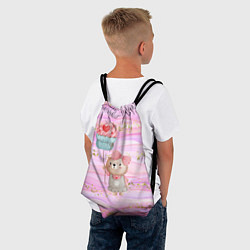 Рюкзак-мешок Милый мишка с воздушным пирожным, цвет: 3D-принт — фото 2
