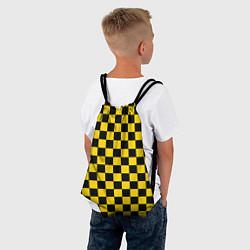 Рюкзак-мешок Такси Шахматные Клетки, цвет: 3D-принт — фото 2