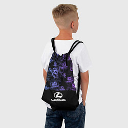 Рюкзак-мешок LEXUS LOGO NEON PATTERN, цвет: 3D-принт — фото 2