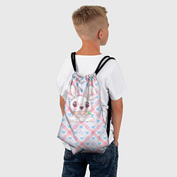 Рюкзак-мешок Маленький заяц на фоне сердечек, цвет: 3D-принт — фото 2