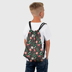 Рюкзак-мешок Фламинго и цветы паттерн, цвет: 3D-принт — фото 2