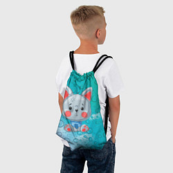 Рюкзак-мешок Серый маленький волк, цвет: 3D-принт — фото 2