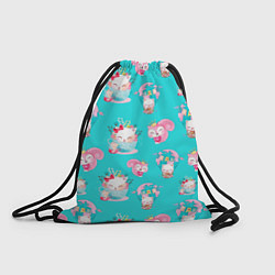 Рюкзак-мешок Коты в кружках паттерн, цвет: 3D-принт