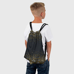 Рюкзак-мешок Золотые блестки на темном фоне Сияющий глиттер, бл, цвет: 3D-принт — фото 2