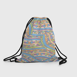 Рюкзак-мешок Разноцветный геометрический узор в стиле дудл, цвет: 3D-принт