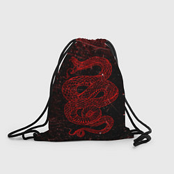 Рюкзак-мешок Красная Змея Red Snake Глитч, цвет: 3D-принт