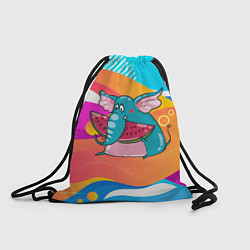 Рюкзак-мешок Слон ест арбуз, цвет: 3D-принт