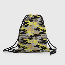Рюкзак-мешок Желтый, Черный, Серый, Модный камуфляж, цвет: 3D-принт