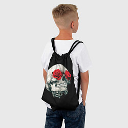 Рюкзак-мешок Череп Розы, цвет: 3D-принт — фото 2