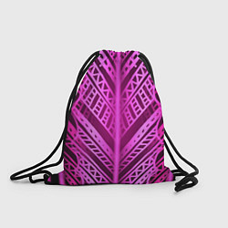 Рюкзак-мешок Неоновая абстракция Розовый светящийся узор на тем, цвет: 3D-принт