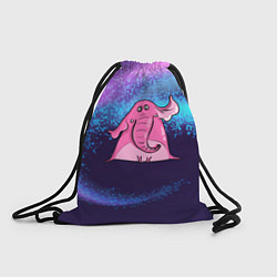 Рюкзак-мешок Розовый слоник, цвет: 3D-принт