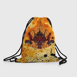 Рюкзак-мешок ЯПОНСКИЙ ОГНЕННЫЙ ДРАКОН, цвет: 3D-принт
