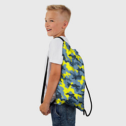 Рюкзак-мешок Камуфляж Жёлто-Голубой, цвет: 3D-принт — фото 2