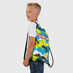 Рюкзак-мешок Roblox Камуфляж Небесно-Синий, цвет: 3D-принт — фото 2