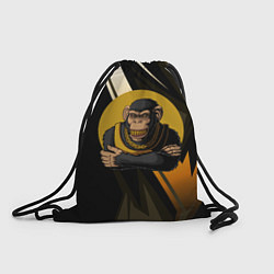 Рюкзак-мешок Обезьяна с золотой цепью, цвет: 3D-принт