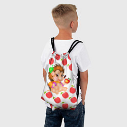 Рюкзак-мешок Веселый Ежик с Яблоком, цвет: 3D-принт — фото 2