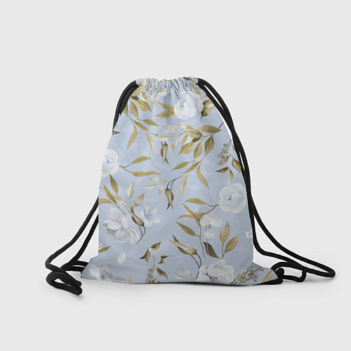Мешок для обуви Цветы Золотые Листья / 3D-принт – фото 2