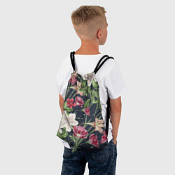Рюкзак-мешок Цветы Розовые, цвет: 3D-принт — фото 2