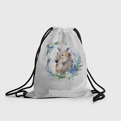 Рюкзак-мешок Волк в венке, цвет: 3D-принт