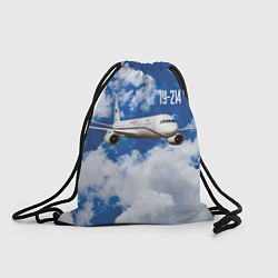 Рюкзак-мешок Гражданский самолет Ту-214, цвет: 3D-принт