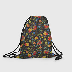 Рюкзак-мешок Хохломские цветочки, цвет: 3D-принт