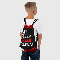 Рюкзак-мешок Eat Sleep Creed Repeat - Краски, цвет: 3D-принт — фото 2