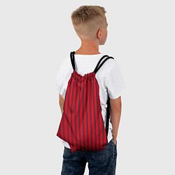 Рюкзак-мешок Красно-черный узор в полоску, цвет: 3D-принт — фото 2