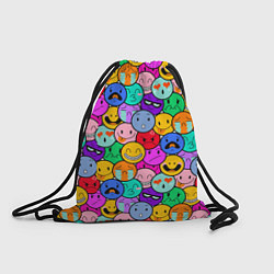 Рюкзак-мешок Sticker bombing смайлы маленькие, цвет: 3D-принт