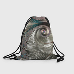 Рюкзак-мешок Fractal pattern Spiral Серебристый фрактал спираль, цвет: 3D-принт