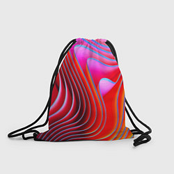 Рюкзак-мешок Разноцветные неоновые полосы Волна Multicolored ne, цвет: 3D-принт