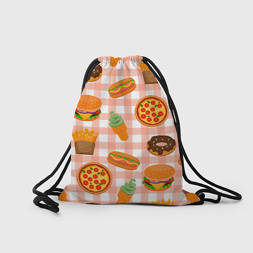 Мешок для обуви PIZZA DONUT BURGER FRIES ICE CREAM pattern / 3D-принт – фото 2