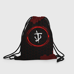 Рюкзак-мешок Символ Doom и краска вокруг на темном фоне, цвет: 3D-принт