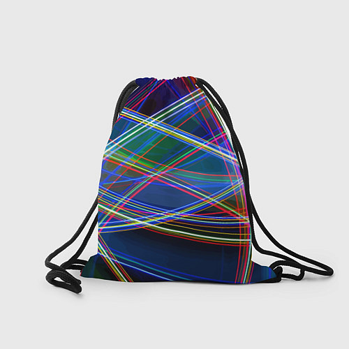 Мешок для обуви Разноцветные неоновые линии Абстракция Multicolore / 3D-принт – фото 2
