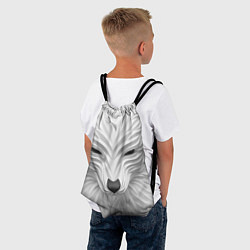 Рюкзак-мешок Волк - белый, цвет: 3D-принт — фото 2