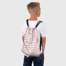 Рюкзак-мешок Имя Женя по-вертикали с розовым фоном, цвет: 3D-принт — фото 2