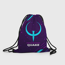 Мешок для обуви Символ Quake в неоновых цветах на темном фоне