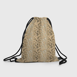 Рюкзак-мешок Бежевые абстрактные узоры, цвет: 3D-принт