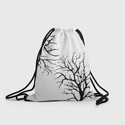 Рюкзак-мешок Черные ветки деревьев на белом фоне, цвет: 3D-принт