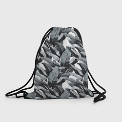 Рюкзак-мешок Чёрно-белые Листья Пальм, цвет: 3D-принт