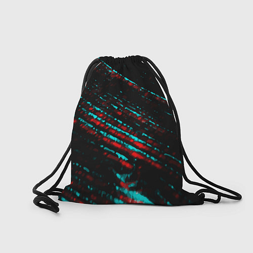Мешок для обуви Portal в стиле Glitch Баги Графики на темном фоне / 3D-принт – фото 2
