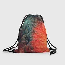 Рюкзак-мешок Зеленые и оранжевые завихрения, цвет: 3D-принт