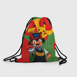 Рюкзак-мешок Эш Кетчум на ярком фоне, цвет: 3D-принт
