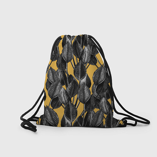 Мешок для обуви Летние Листья На Оранжевом Цвете / 3D-принт – фото 2
