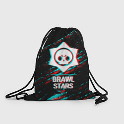 Рюкзак-мешок Brawl Stars в стиле Glitch Баги Графики на темном, цвет: 3D-принт