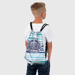 Рюкзак-мешок Синий крабик, цвет: 3D-принт — фото 2